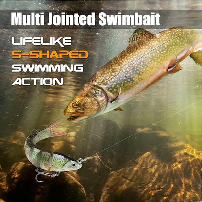 Atibin Multi Jointed Fishing Lure Bass Slow Sinking Swim Bait Bass Bionic Saltwater Fishing Lures Freshwater Realistic Topwater