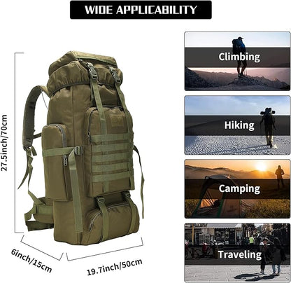 Hiking Backpack for Men 70L/100L Camping Backpack Military Rucksack Molle 3 Days Assault Pack for Climbing