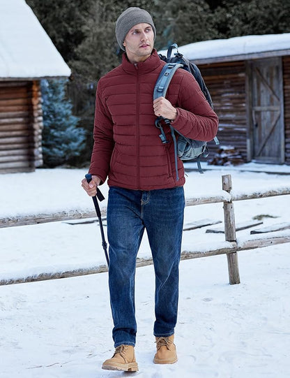 TACVASEN Men's Lightweight Puffer Jacket Winter Quilted Puffy Jackets Warm Water-Resistant Windproof Insulated Coats