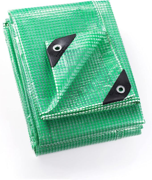 GUARD SHIELD Clear Green Tarp Heavy Duty 10x10 Feet Waterproof for Greenhouse Outdoor Garden Poly Cover UV Resistant 3x3 Weave 10mil