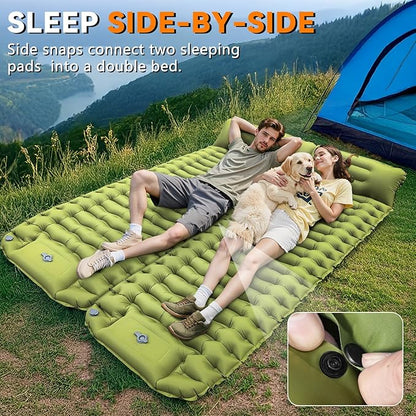 Sleeping Pad, Ultralight Inflatable Sleeping Pad for Camping with Pillow Built-in Foot Pump, Extra Thick Compact Camping Sleeping Mat for Hiking, Backpacking, Tent Use