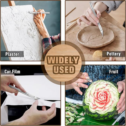 DIYSELF 2 Pack Exacto Knife Set for Crafting, Art & Leather - Precision Knife with 20 Blades #11(Sliver)