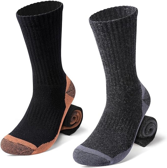 Wool Hiking Socks for Men - Women Lightweight Crew Merino Wool Socks with Cushion for Camping Hunting Work,4 pack