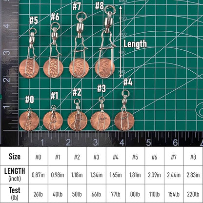 Dr.Fish 20 Pack Ball Bearing Snaps Swivels Fishing Tackles Duo Lock Snaps Stainless Steel Saltwater Freshwater Lure Leader Line Connector