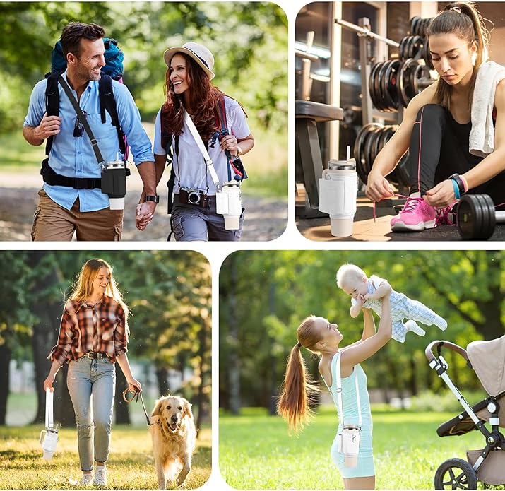 All Day Quencher Carry All for Stanley 40/30 oz Tumbler, Crossbody Bag with Phone Holder & Strap, Water Bottle Carrier Bag