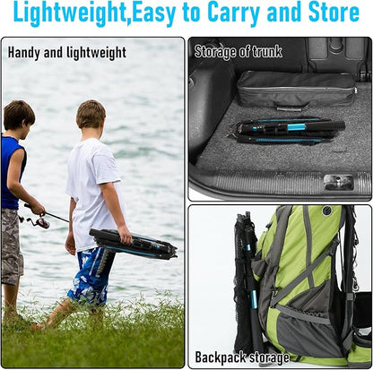 Fishing Net with Handle, Telescoping & Folding Fish Net for Easy Transport & Storage, Durable Freshwater & Saltwater Fishing Gear for Kids & Adults, Compact & Portable Design