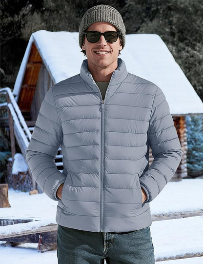 TACVASEN Men's Lightweight Puffer Jacket Winter Quilted Puffy Jackets Warm Water-Resistant Windproof Insulated Coats