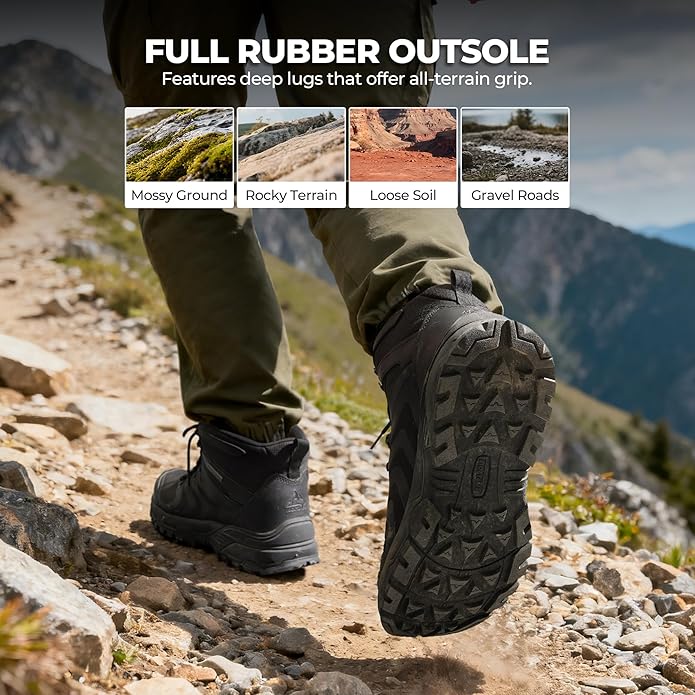 NORTIV 8 Men's Waterproof PRO Hiking Boots Outdoor Lightweight Non-Slip Arch Support Trekking Camping Ankle Boots Armadillo Update