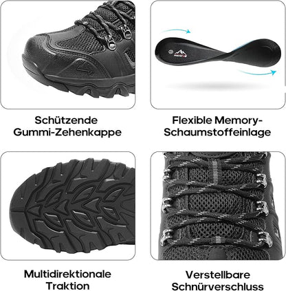 NORTIV 8 Men's Waterproof Hiking Shoes Leather Low-Top Hiking Shoes for Outdoor Trailing Trekking Camping Walking Quest