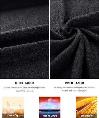 Runhit Mens Thermal Underwear Set：Fleece Lined Long Johns for Men Thermal Shirts and Pants Base Layer Cold Weather Thermals