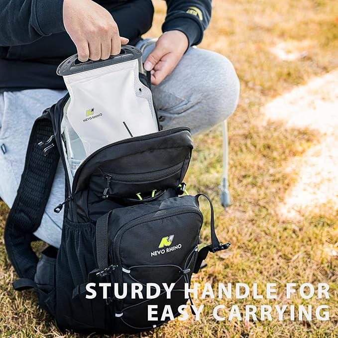 N NEVO RHINO Hydration Bladder 2L-3L,Water Reservoir for Hiking Backpack Leak Proof Water Storage Bladder,BPA-Free Water Pouch Hydration Pack for Camping Cycling Running