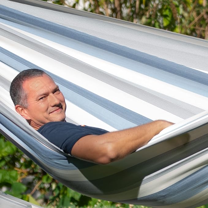 La Siesta® XL King Brisa Classic Hammock & CasaMount, Walls Ceilings Beams Suspension Kit - Indoor Outdoor Hammock Swing, Weather Resistant, Sea Salt