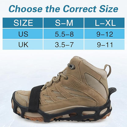 Spikeless Ice Cleats for Boots and Shoes Slip On Traction Cleats Crampons Traction Devices Aids Rubber Footwear for Snow and Ice Winter Walking Indoor Outdoor Men Women