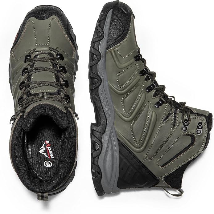 NORTIV 8 Men's Ankle High Waterproof Hiking Boots Outdoor Lightweight Shoes Trekking Trails Armadillo