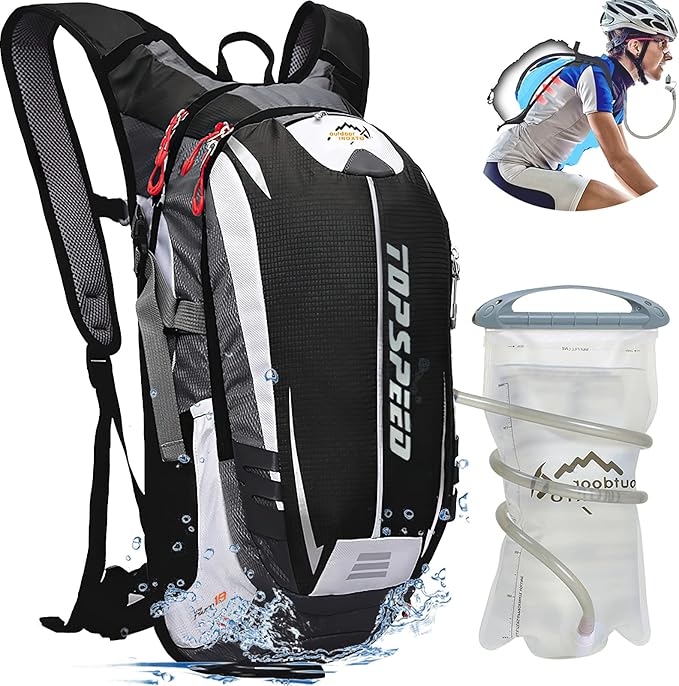 INOXTO Hydration Pack Backpack，18L Hydration Pack Lightweight Water Backpack with 2L Water Bladder Bag Daypack for Hiking Running Cycling Camping Hunting for Women Men