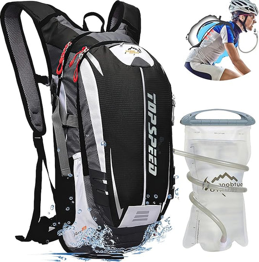 INOXTO Hydration Pack Backpack，18L Hydration Pack Lightweight Water Backpack with 2L Water Bladder Bag Daypack for Hiking Running Cycling Camping Hunting for Women Men