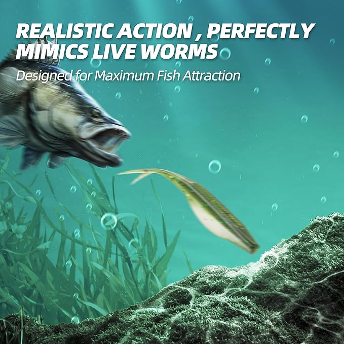 Forked Tail Soft Baits- Realistic Jerk Bait & Fluke Action Soft Lures for Bass, Trout & Crappie - Versatile Freshwater & Saltwater Fishing Bait (2.75"-5")