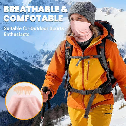 Fivali Winter Neck Warmer Gaiter: 4 Pack Windproof Face Cover Cold Weather Protection for Men Women Fleece Scarf for Skiing