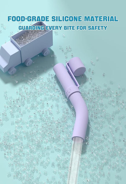 Doboli 6 Pack Reusable Drinking Long Straws with Silicone Tips,Compatible with Stanley 40 oz 30 oz Cup Tumbler,6 Clear Plastic Straws, 6 Silicone Tips, 2 Straw Cleaning Brush