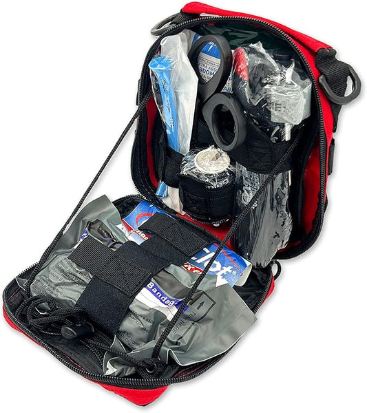 Lightning X Products Premium Nylon MOLLE Emergency Kit, Ideal for Tactical Medics, Military, Outdoor Enthusiasts (8" x 6.5" x 3")