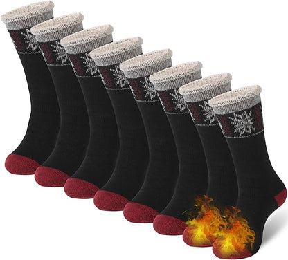 Sunew Warm Thermal Socks 4 Pack, Mens Womens Winter Heated Outdoor Skiing Thermal Socks