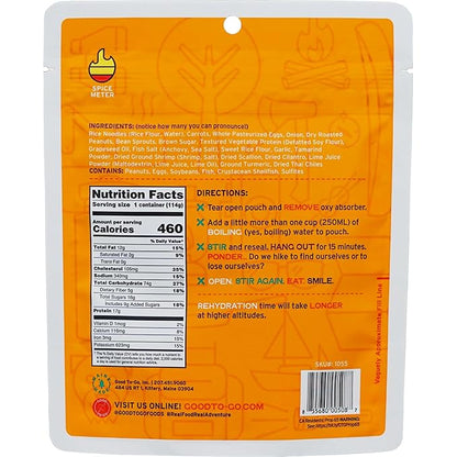 GOOD TO-GO Pad Thai (6-Pack of Single Servings) | Camping & Backpacking Food | Just Add Water Backpacking Meals | Good To-Go Dehydrated Meals Taste Better Than Freeze Dried Food