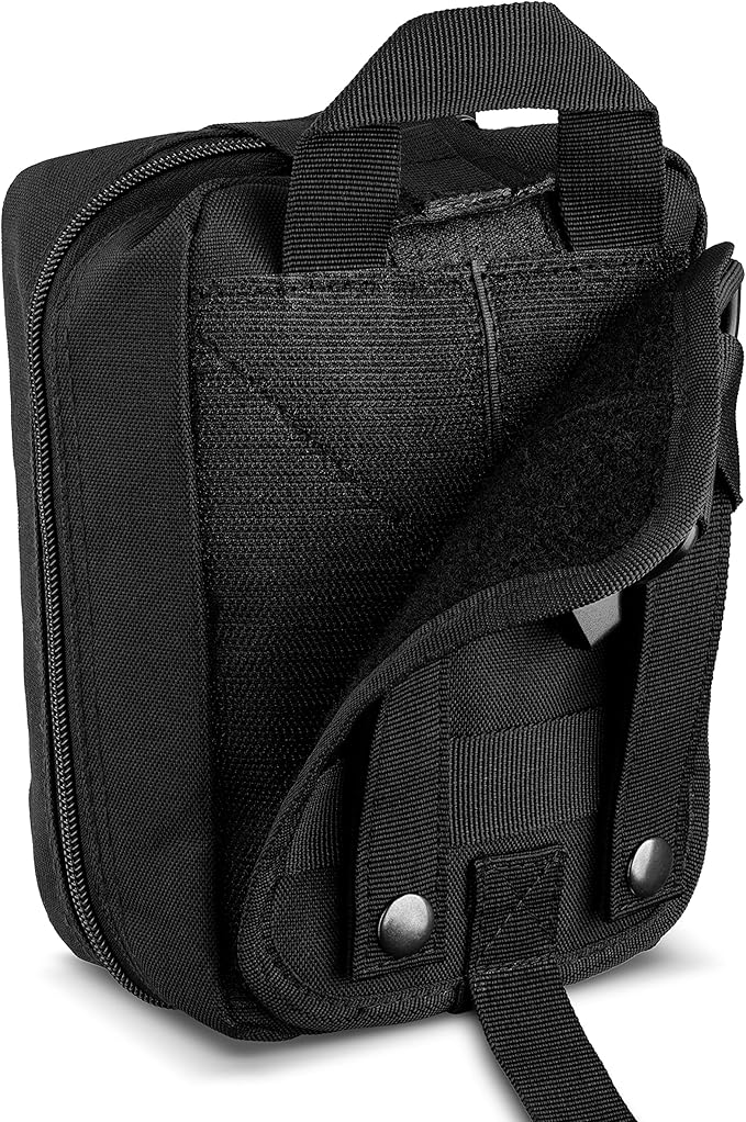 Scherber Premium IFAK Kit Trauma Pack | HSA/FSA Approved | Fully Stocked MOLLE Pouch w/CAT Tourniquet, HyFin Chest Seal, & Israeli Bandage | Trauma Kit for Gunshot, Bleeding, Major Wound Care (Black)
