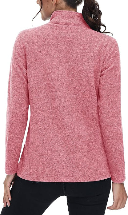 MAGCOMSEN Fleece Jacket Women Zip UP Lightweight Soft Polar Warm Winter Jackets for Women with Pockets Outdoor Hiking