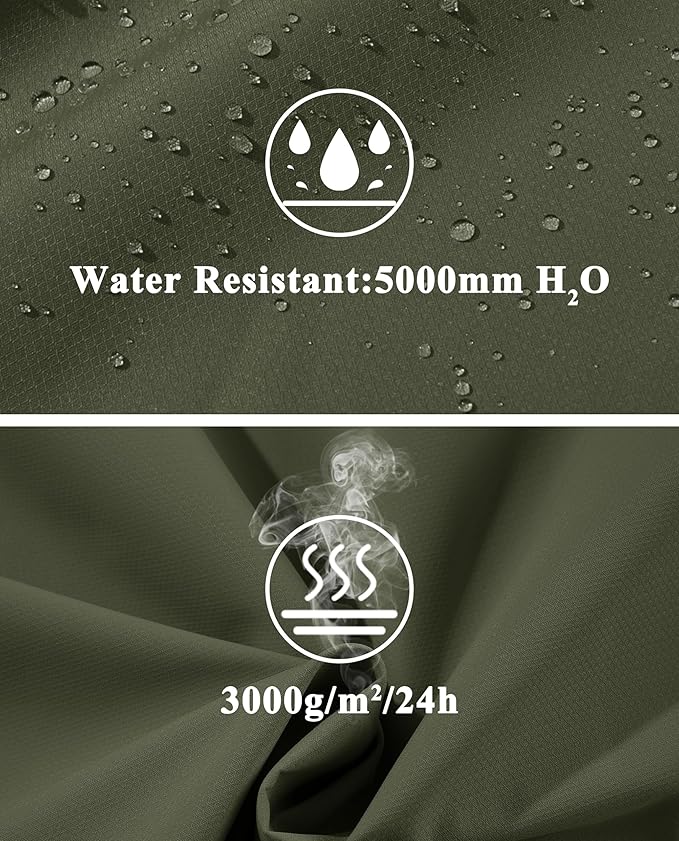 MAGCOMSEN Men's Lightweight Windbreaker Rain Jacket Raincoat with Detachable Hood for Hiking Fishing Activewear