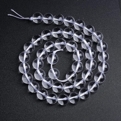 8MM 45PCS Natural Clear White Crystal Quartz Gemstone 3A Grade Round Loose Beads for Jewelry Making DIY Bracelet 1 Strand 15''