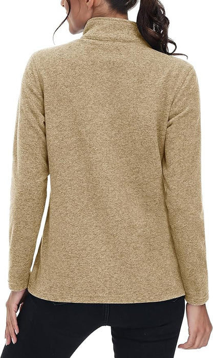 MAGCOMSEN Fleece Jacket Women Zip UP Lightweight Soft Polar Warm Winter Jackets for Women with Pockets Outdoor Hiking