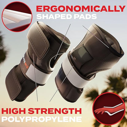 SKATEWIZ Skating Protective Gear Adult Knee Pads, Elbow Pads and Wrist Guards for Adults [6pc] - Shield - Roller Skates, Inline, Skateboard - Designed in Germany