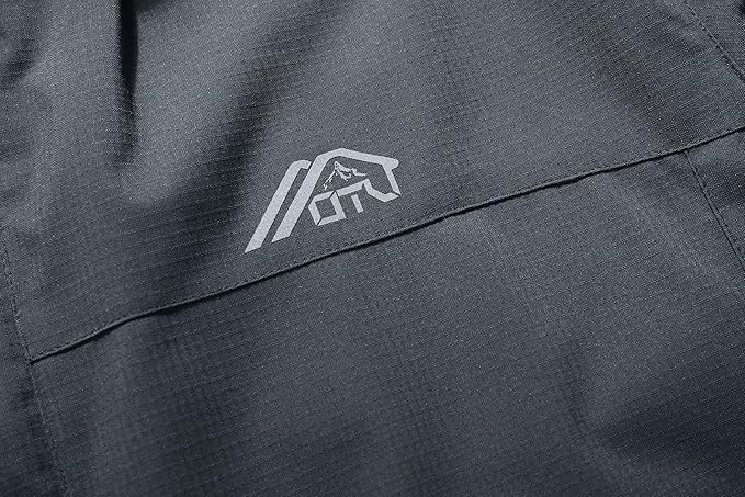 OTU Men's Lightweight Waterproof Hooded Rain Jacket Outdoor Raincoat Shell Jacket for Hiking Travel