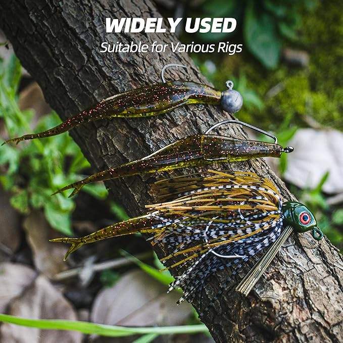 Forked Tail Soft Baits- Realistic Jerk Bait & Fluke Action Soft Lures for Bass, Trout & Crappie - Versatile Freshwater & Saltwater Fishing Bait (2.75"-5")