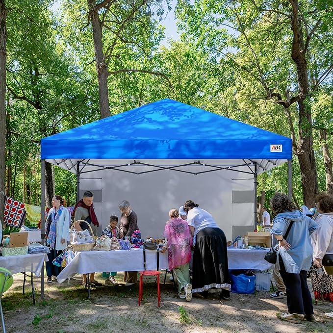 ABCCANOPY Pop Up Canopy with Sidewall,10x10 Outdoor Canopy Tent with Storage Sidewall for Commercial Events with 4 Weights (Royal Blue)