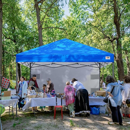 ABCCANOPY Pop Up Canopy with Sidewall,10x10 Outdoor Canopy Tent with Storage Sidewall for Commercial Events with 4 Weights (Royal Blue)