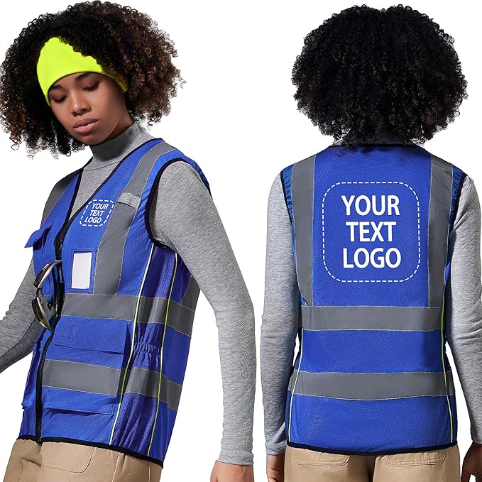 A-SAFETY High Visibility Reflective Safety Vest Customize Logo (XS-8XL)
