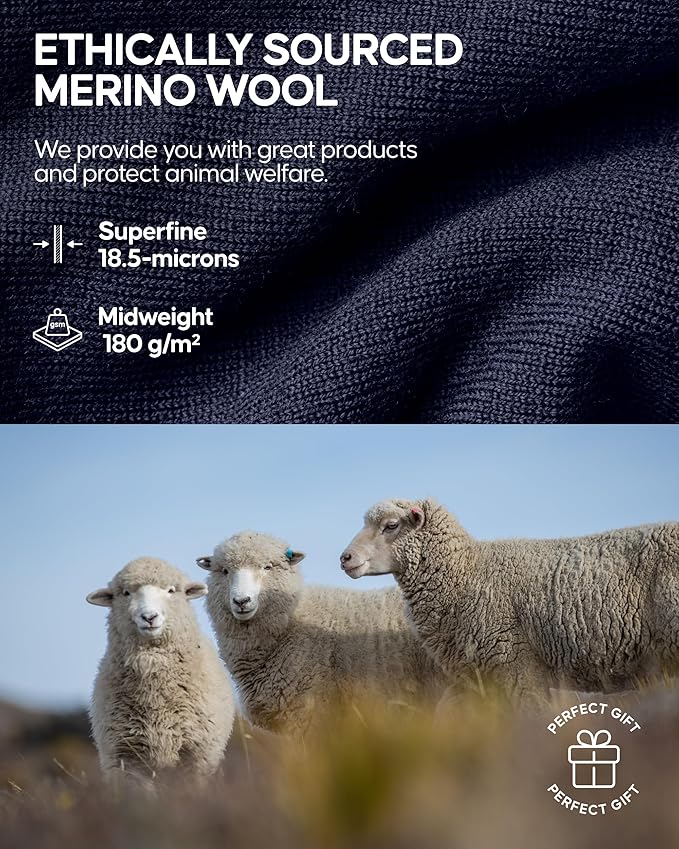 DANISH ENDURANCE Merino Wool Long Sleeve for Women, Thermal Vests for Women, Base Layer Underwear Tops, Winter Thermals