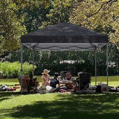 ABCCANOPY Pop Up Canopy - 10x10 Outdoor Patio Portable Canopy Tent Heavy Duty for Backyard and Deck with 4 Sandbags(Dark Black, 10x10)