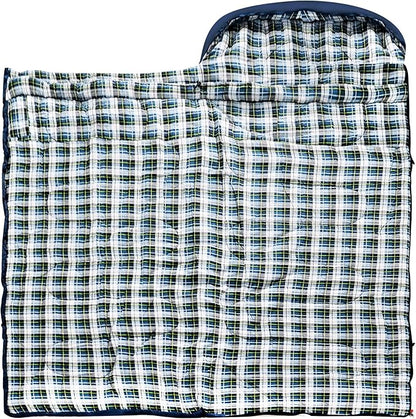 0 Degree Sleeping Bag 100% Cotton Flannel XXL for Adults Big and Tall Cold Weather Winter Zero Degree Camping,Free Compression Sack