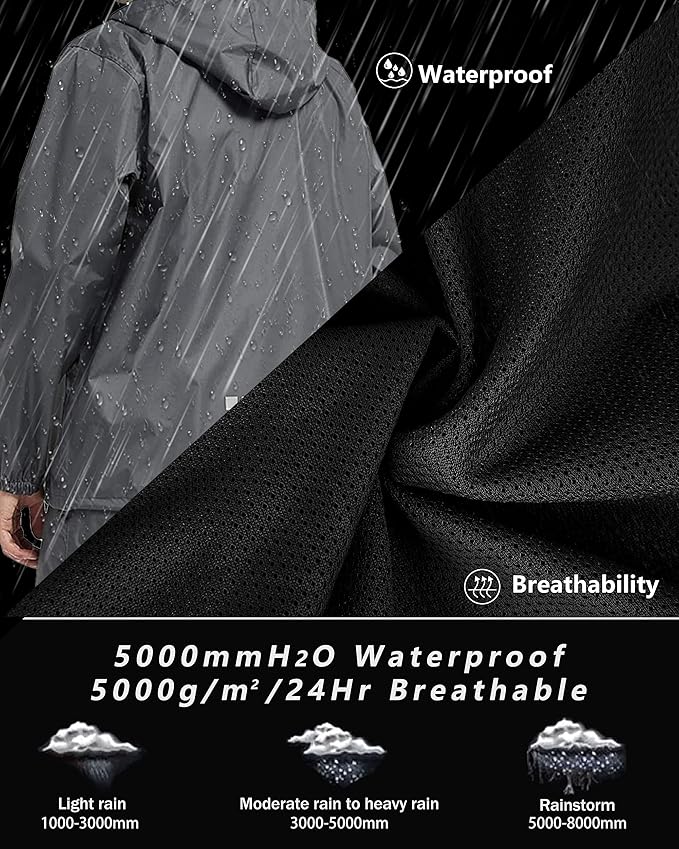 Rain Suits for Men Women Waterproof Lightweight Hooded Breathable Rain Gear Raincoat for Fishing Hiking Cycling