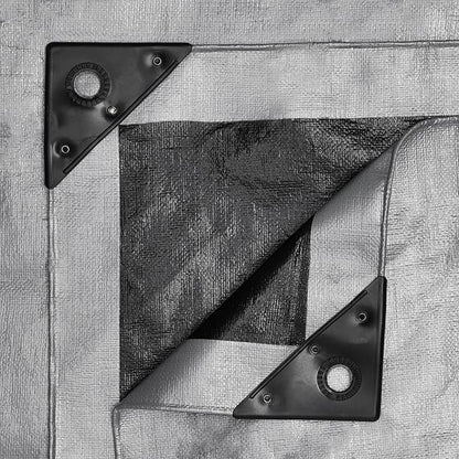 WHITEDUCK Super Heavy Duty Poly Tarp Cover 16 Mil & 10 Mil with Grommets and Reinforced Edges (Brown, White & Silver Black) (Silver Black- 16 Mil, 12' x 20')