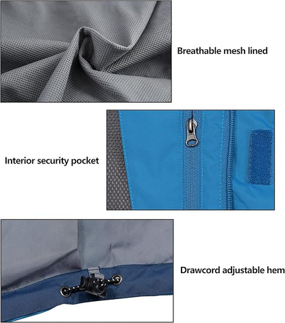 Little Donkey Andy Men's Waterproof Rain Jacket Outdoor Lightweight Rain Shell Coat for Hiking,Golf,Travel