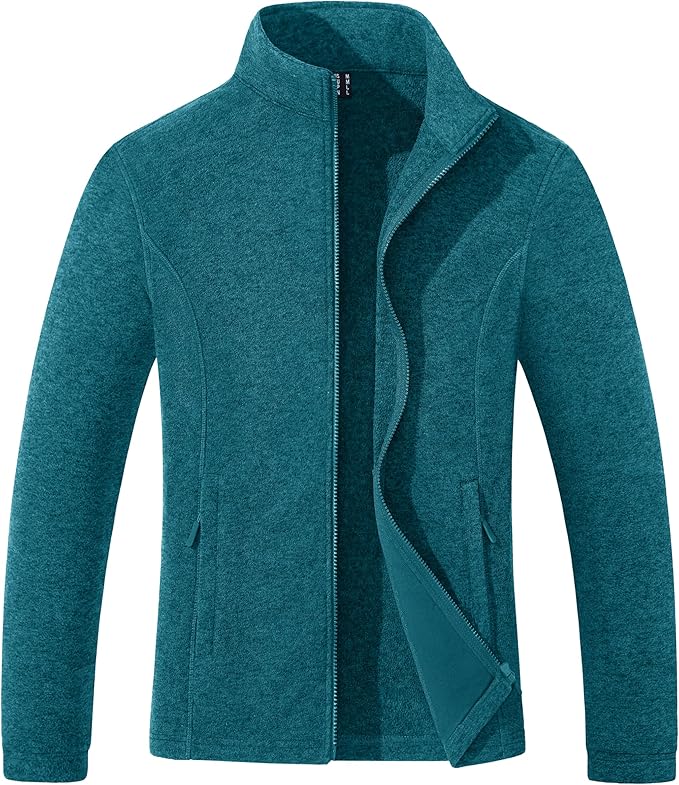 MAGCOMSEN Fleece Jacket Women Zip UP Lightweight Soft Polar Warm Winter Jackets for Women with Pockets Outdoor Hiking