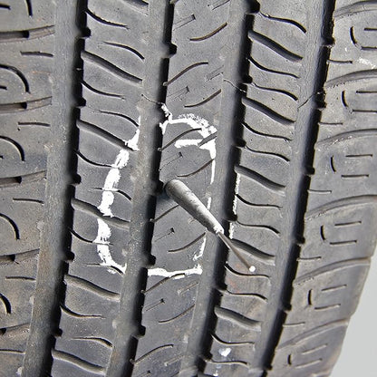 Myers Tire Supply Patch Rubber Company Plug and Patch Kit 3/8” – Includes 20 Plug Stems & 25 RMR Small Round Tire Repair Patches – Heavy-Duty Tire Injury Repair Kit