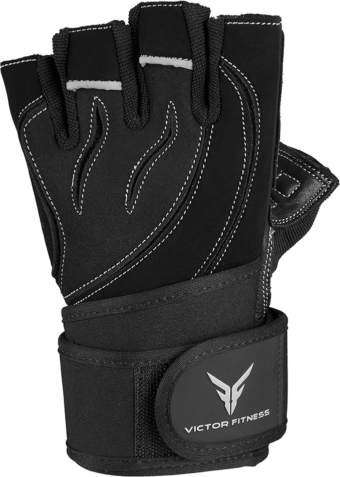 Series-2 Fingerless Leather Men's Weightlifting Gloves with Full Palm Protection and Velcro Wrist Strap Support