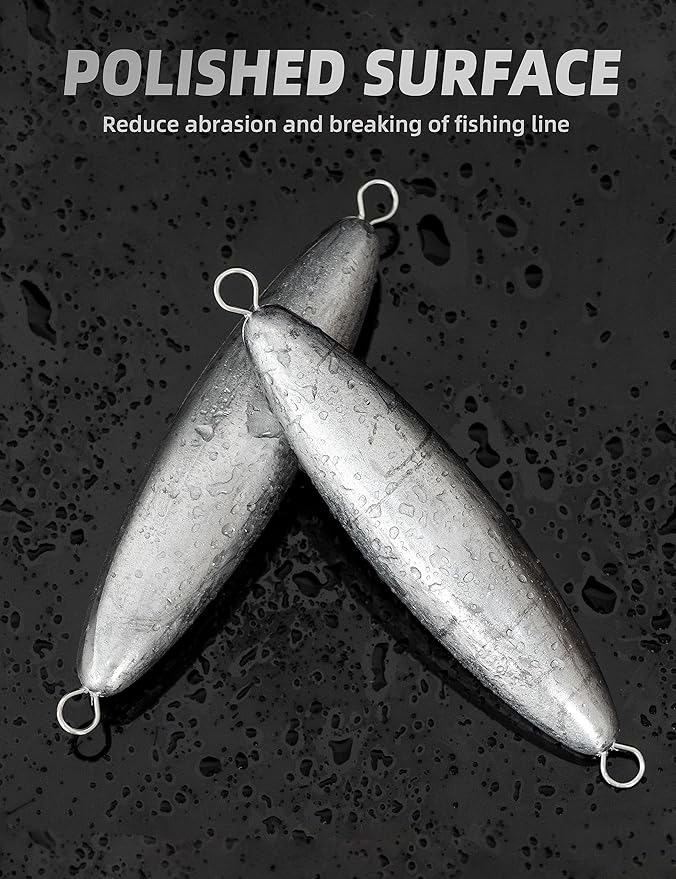 BLUEWING Torpedo Sinker Through Wire Fishing Weight Saltwater Bullet Lead Double Ringed 2oz-48oz