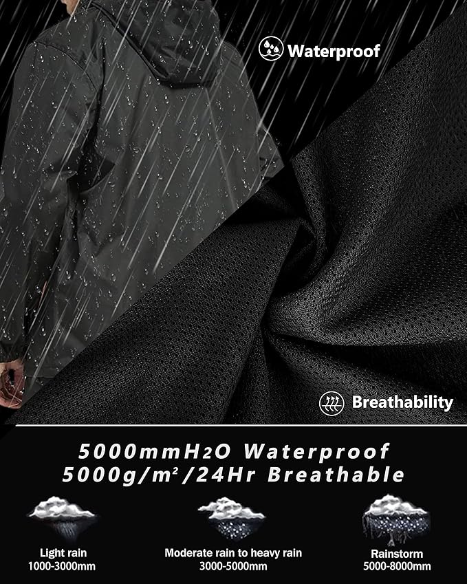 Rain Suits for Men Women Waterproof Lightweight Hooded Breathable Rain Gear Raincoat for Fishing Hiking Cycling