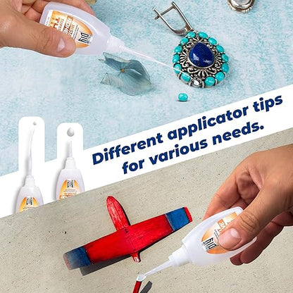 4 Pk X 1.76 Oz. (50g) CA Glue - Thin Cyanoacrylate Based Super Glue for Woodworking - Model Car Adhesive, Strong Bonds in Model Airplane, Wood Projects. Fast Drying, Instant Wood Bond