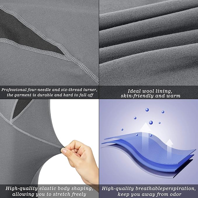 Men's Thermal Underwear Fleece Lined Performance Fleece Tactical Sports Shapewear Thermal Set